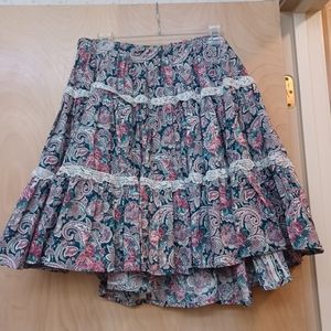 Vintage Lace Circle Prairie CottageCore Skirt M L
